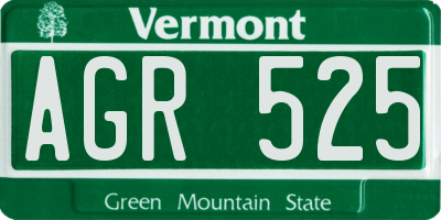 VT license plate AGR525