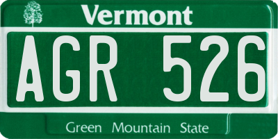 VT license plate AGR526