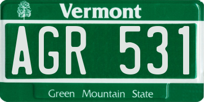 VT license plate AGR531