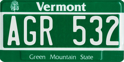 VT license plate AGR532