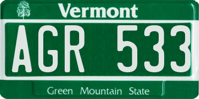 VT license plate AGR533