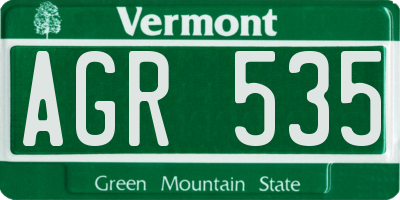 VT license plate AGR535
