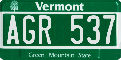VT license plate AGR537