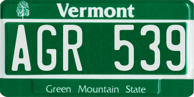 VT license plate AGR539