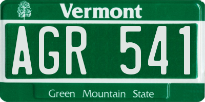 VT license plate AGR541