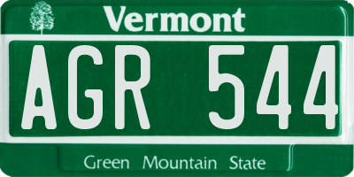 VT license plate AGR544