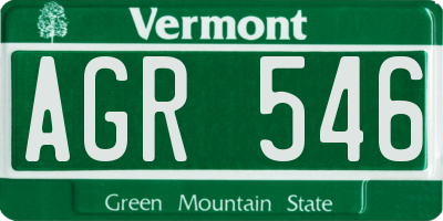 VT license plate AGR546