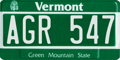 VT license plate AGR547