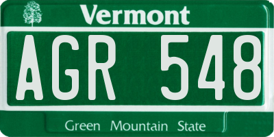 VT license plate AGR548