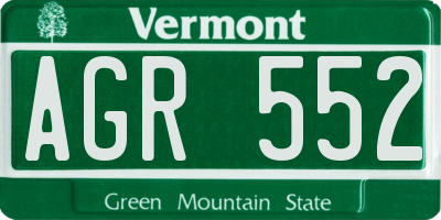 VT license plate AGR552