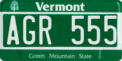VT license plate AGR555