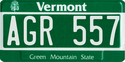 VT license plate AGR557
