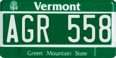 VT license plate AGR558
