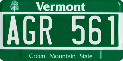 VT license plate AGR561