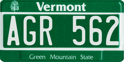 VT license plate AGR562