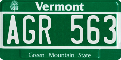 VT license plate AGR563