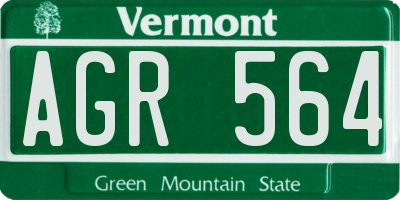 VT license plate AGR564