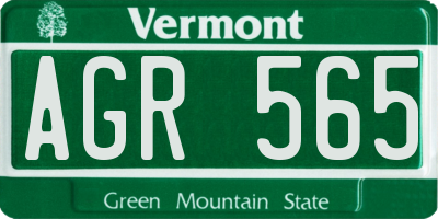VT license plate AGR565