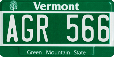 VT license plate AGR566