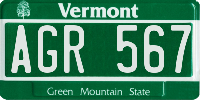VT license plate AGR567