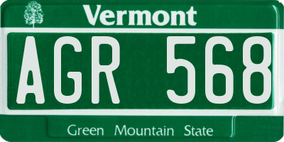 VT license plate AGR568