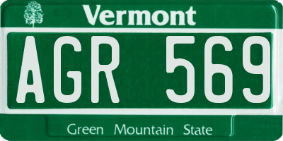 VT license plate AGR569