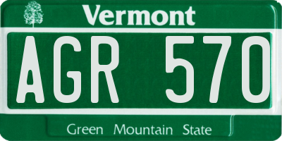 VT license plate AGR570