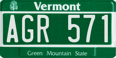 VT license plate AGR571