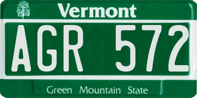 VT license plate AGR572