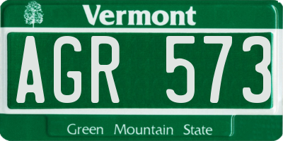 VT license plate AGR573