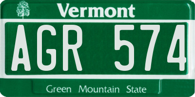 VT license plate AGR574