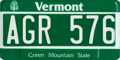VT license plate AGR576