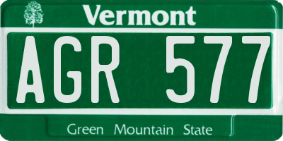 VT license plate AGR577