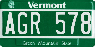 VT license plate AGR578