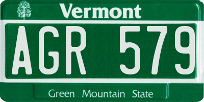 VT license plate AGR579