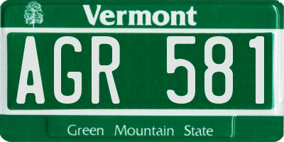 VT license plate AGR581