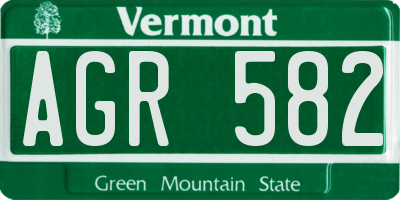VT license plate AGR582