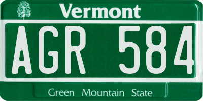 VT license plate AGR584