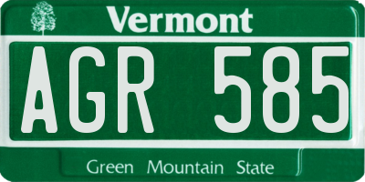 VT license plate AGR585