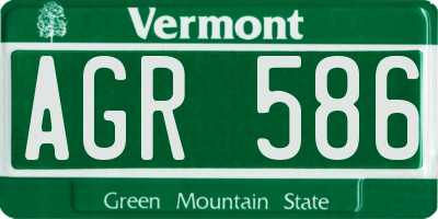 VT license plate AGR586