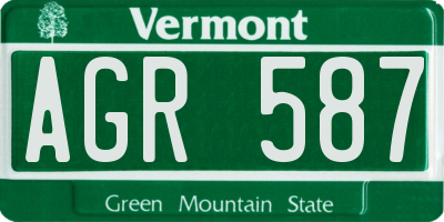 VT license plate AGR587