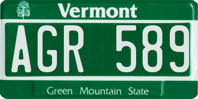 VT license plate AGR589