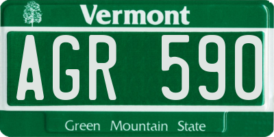 VT license plate AGR590