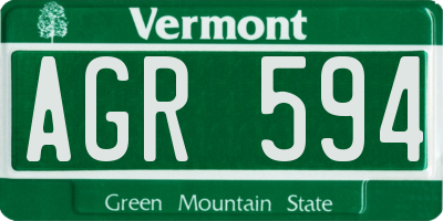 VT license plate AGR594