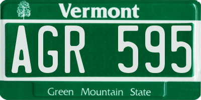 VT license plate AGR595