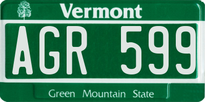 VT license plate AGR599