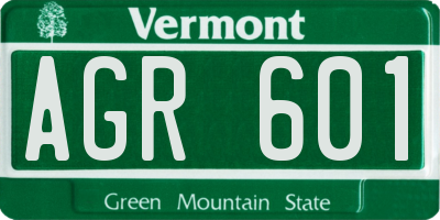 VT license plate AGR601