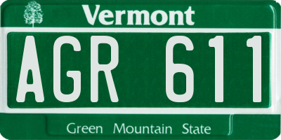 VT license plate AGR611