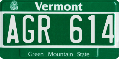 VT license plate AGR614
