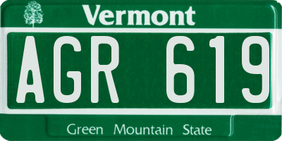 VT license plate AGR619